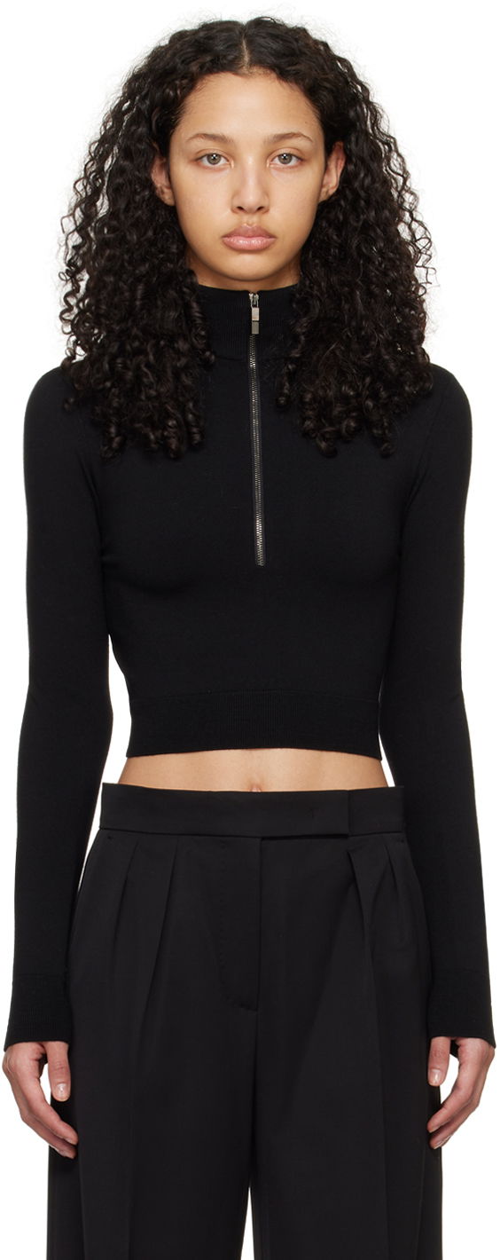 Džemper Max Mara Max Mara Cropped Turtleneck Top Crna | 2411361211600