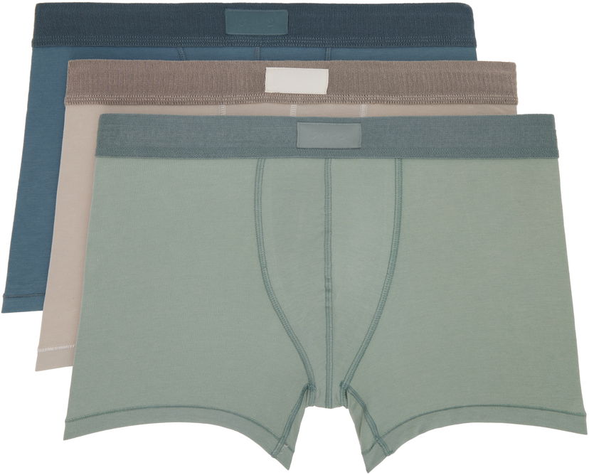 Bokserice SKIMS SKIMS Cotton Boxer Briefs - Three-Pack Zelena | BO-BBR-5634M-STONE MULTI