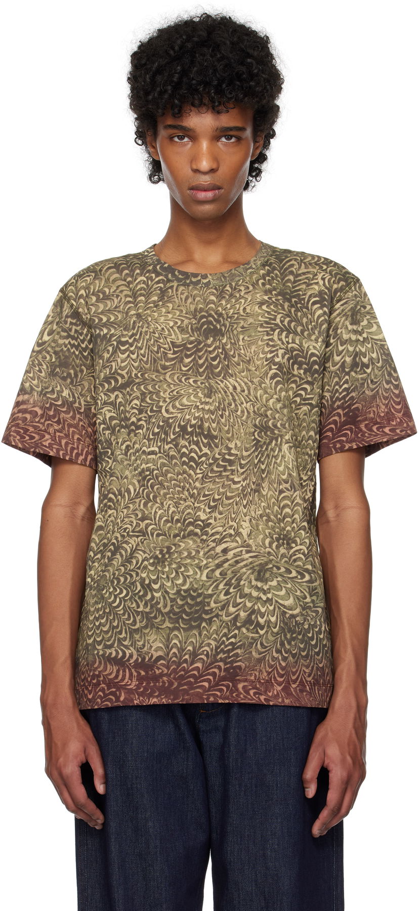 Majica kratkih rukava Dries Van Noten Dries Van Noten Printed Cotton T-Shirt Zelena | 251-021145-1609