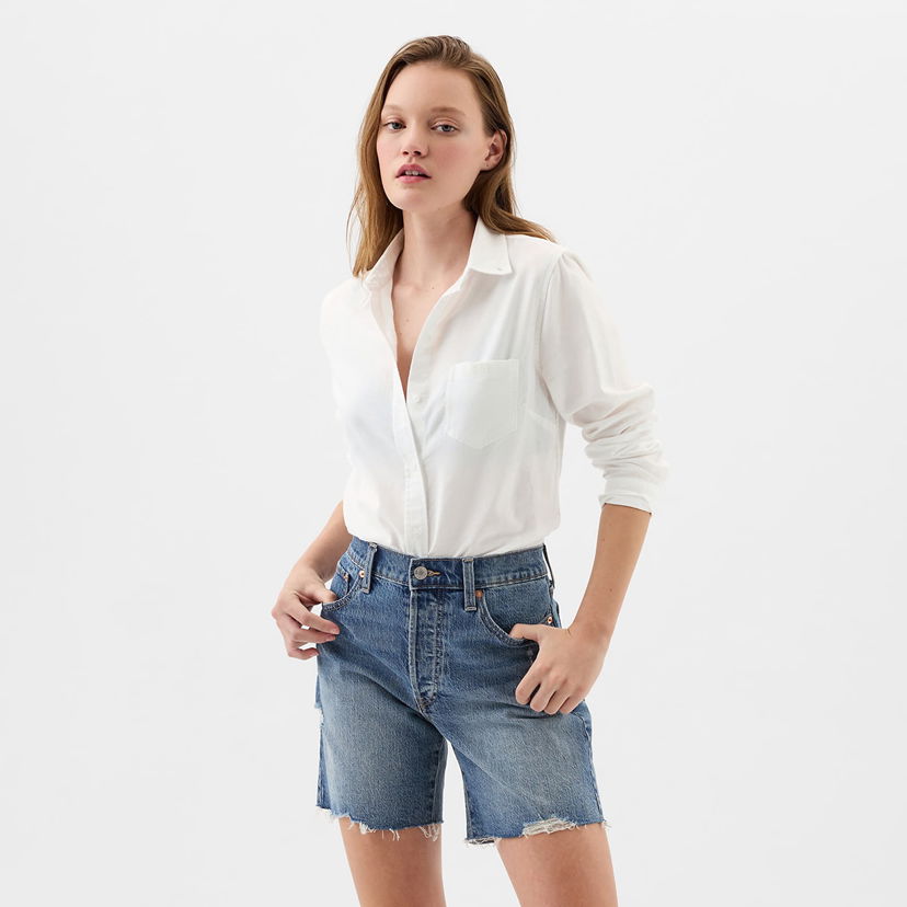 Košulja GAP Shirt Logo Fitted Oxford Shirt Optic White M Bijela | 886912-02
