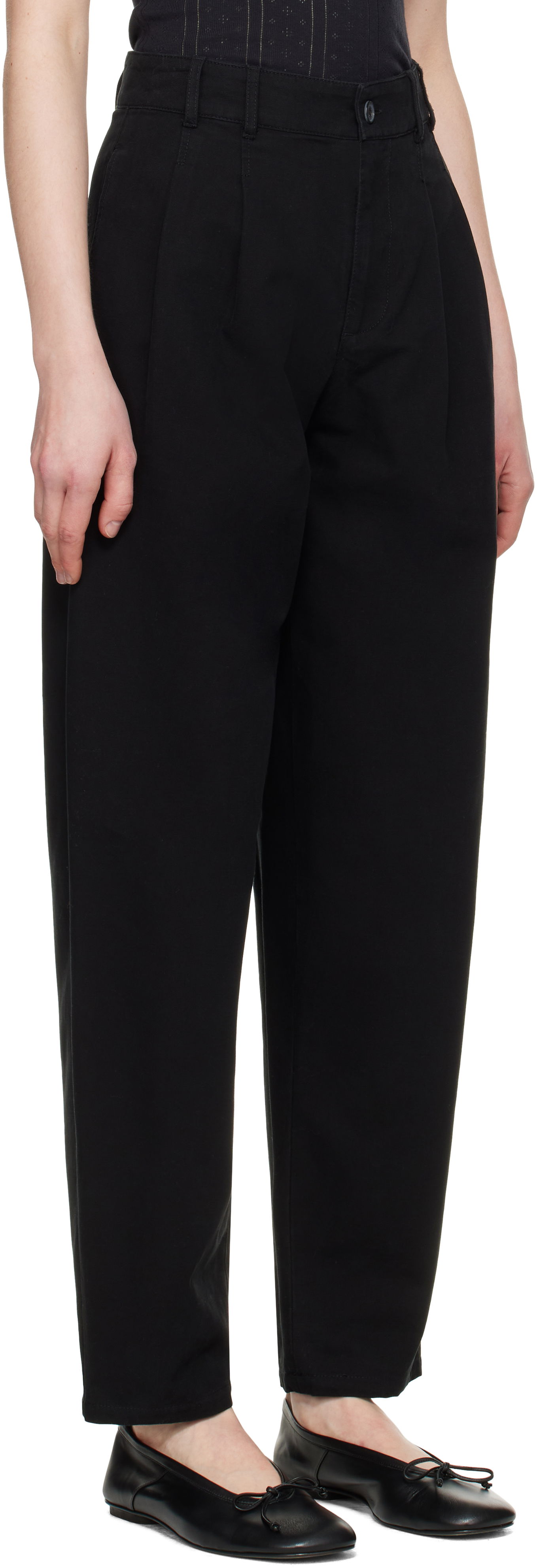 Hlače A.P.C. A.P.C. Willow Pleated Carrot Fit Trousers Crna | COGBJ-F08486, 1