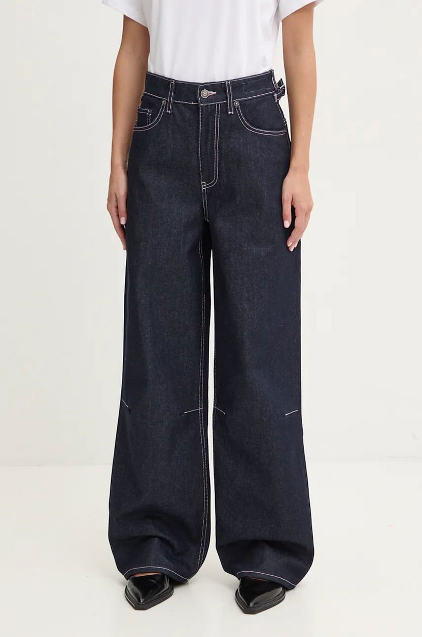 Jeans Fiorucci High Waist Wide Leg Jeans Plava | W01FPDJE181DN01DN06