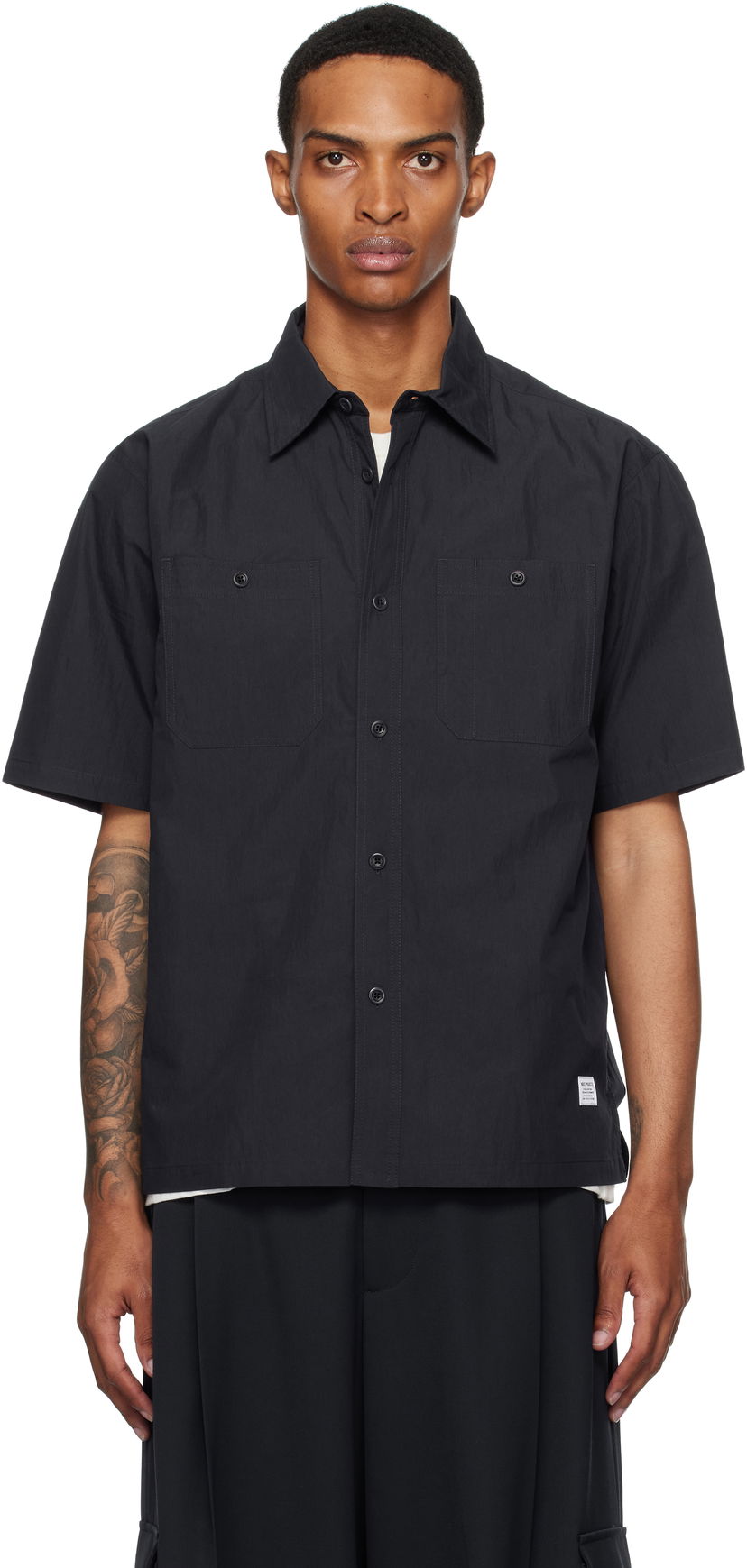 Košulja NORSE PROJECTS Norse Projects Ivan Tech Poplin Short Sleeve Shirt Crna | N40-0826