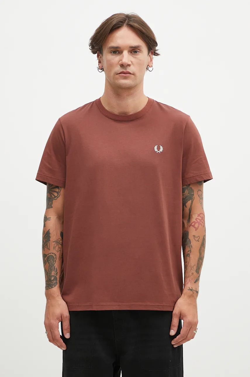 Majica kratkih rukava Fred Perry Crew Neck T-Shirt With Print Smeđa | M1600.W52, 0