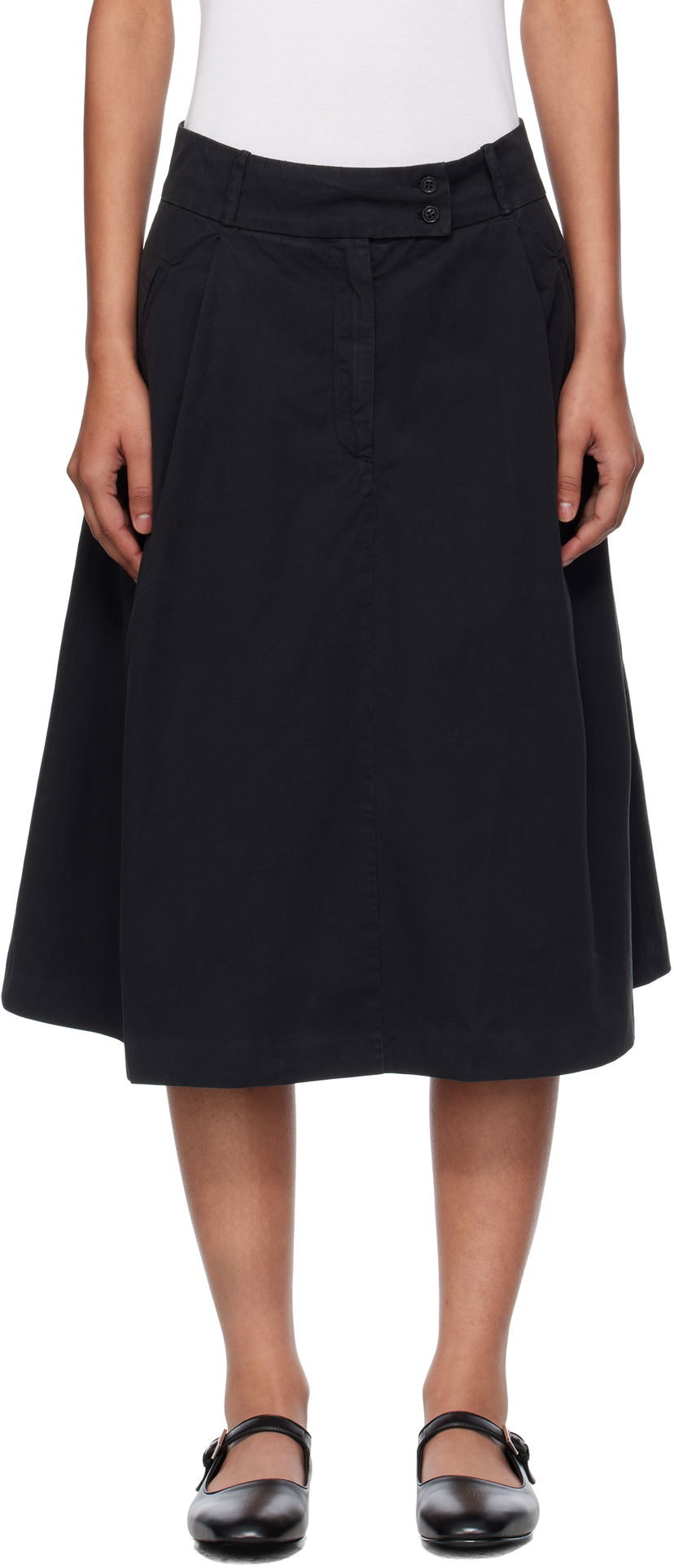 Suknja A.P.C. A.P.C. Deborah Midi Skirt Crna | COHKU-F06453
