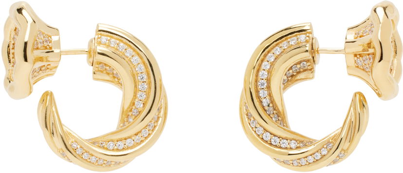 Naušnice Bottega Veneta Designer Knot Crystal Earrings Metalik | 804644 VBOB6