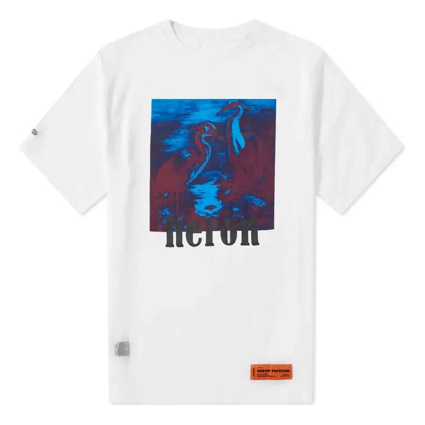 Majica kratkih rukava HERON PRESTON Heron Preston Heron Graphic Print T-Shirt Bijela | HMAA001S196320380188