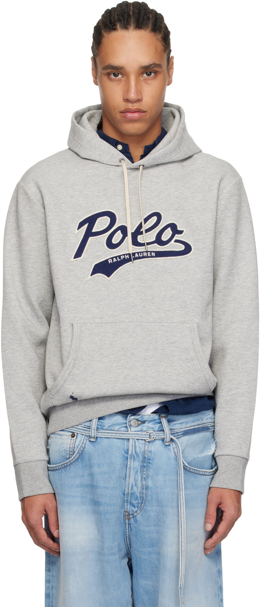 Dukserice Polo by Ralph Lauren Ralph Lauren Double-Knit Logo Hoodie Siva | 710964476002