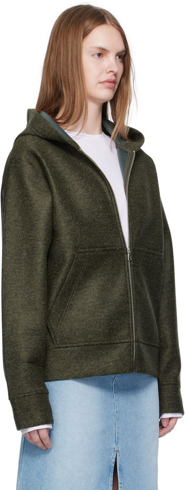 Dukserice A.P.C. A.P.C. Alvin Wool Zip-Up Hoodie Zelena | PSAFU-M27993, 1