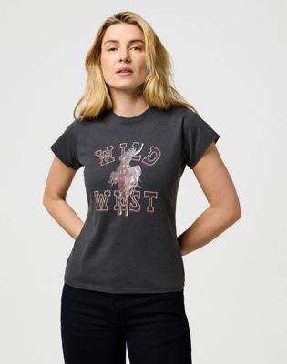 Majica kratkih rukava Wrangler Wild West Graphic Slim Shrunken T-Shirt XS Siva | 112370767:XS, 0