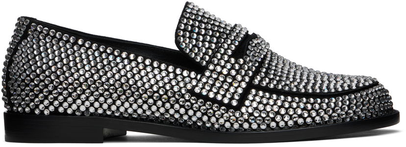 Dodaci Amina Muaddi Amina Muaddi Tilda Crystal Loafers Crna | TILDA CRYSTAL LOAFER SUEDE