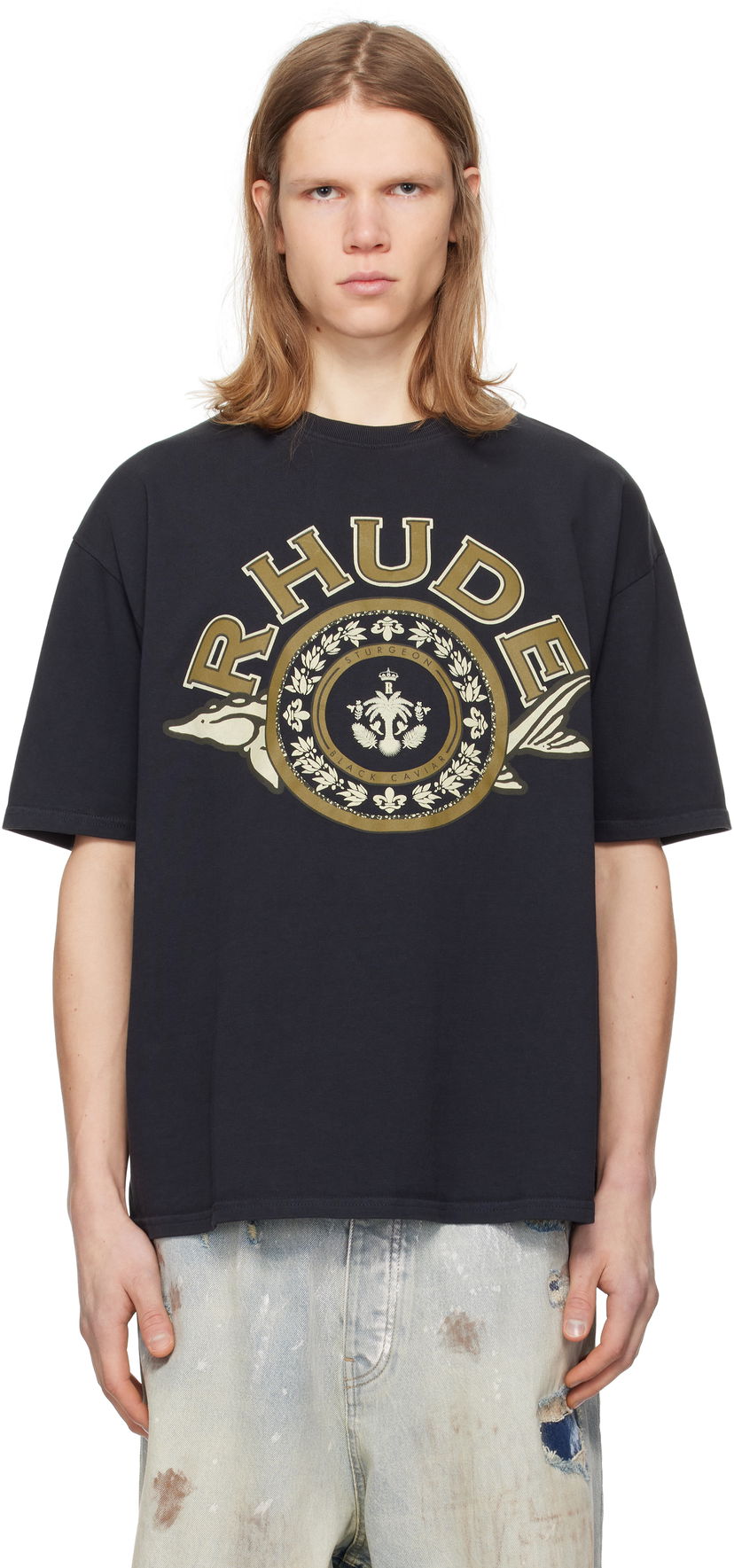 Majica kratkih rukava Rhude Rhude Caviar Graphic T-Shirt Crna | RHPS25TT05012