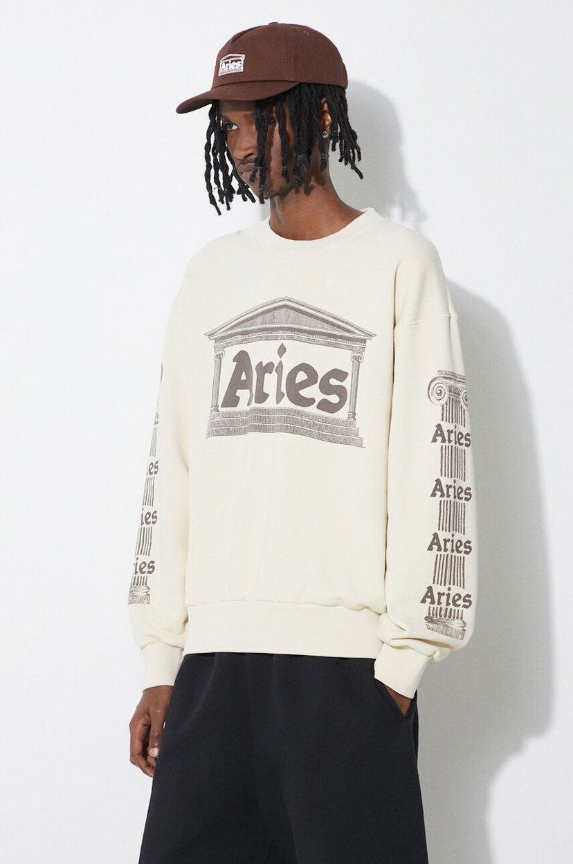 Dukserice Aries Ancient Column Sweatshirt Bež | SUAR20034