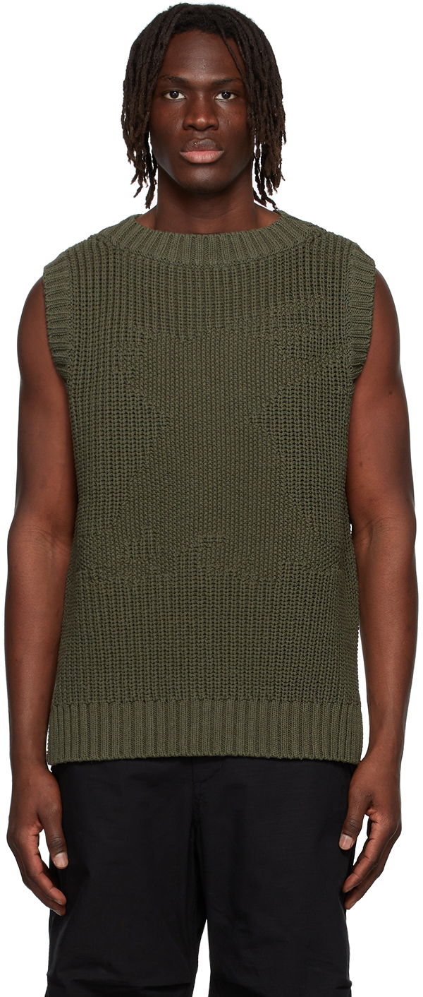 Džemper We11done We11done Knitted Cotton Vest Zelena | WD-KV1-22-607-U-KK
