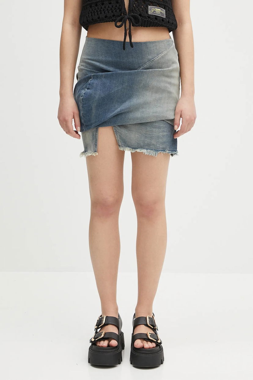 Suknja Rick Owens Rick Owens DRKSHDW Draped Mini Denim Skirt Plava | DS01E3343.SDWB