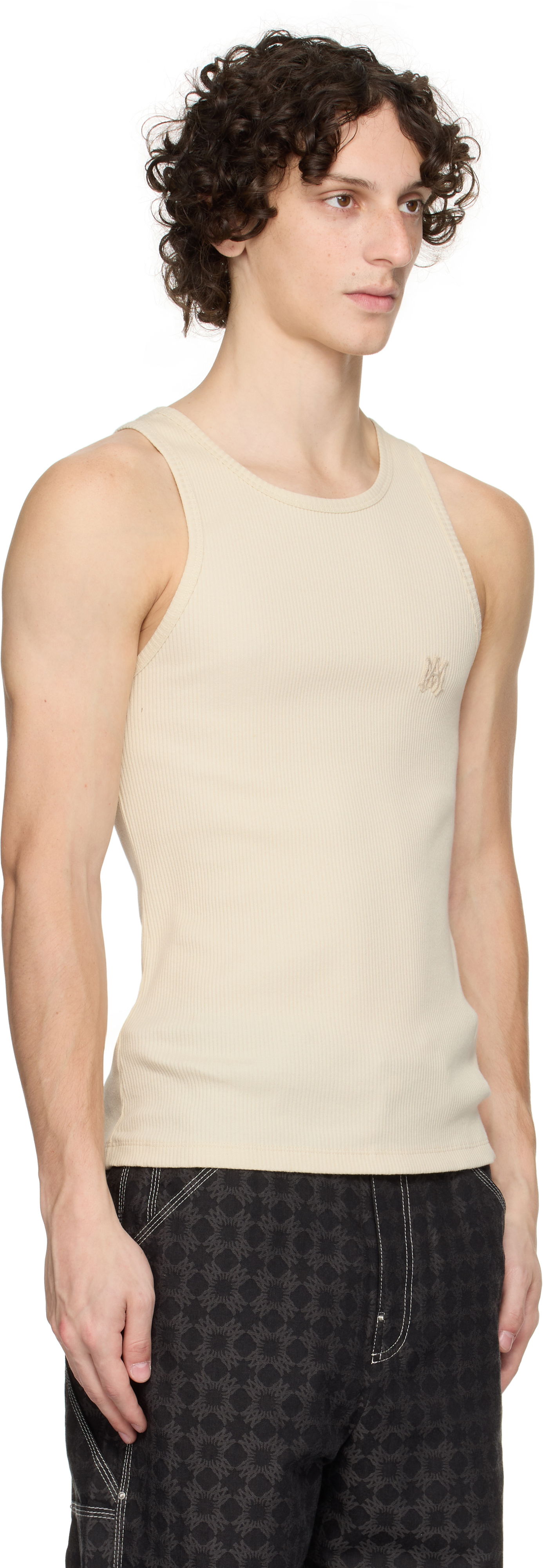 Majica bez rukava AMIRI AMIRI MA Tonal Ribbed Tank Top Bež | AMJYTT1006, 1