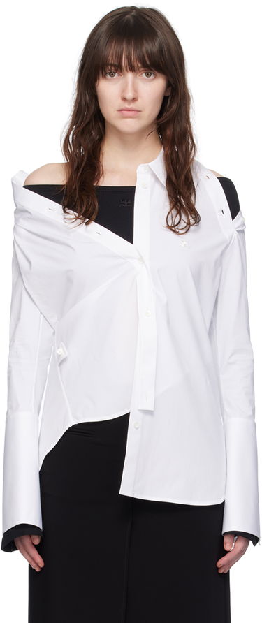 Košulja Courrèges Modular Off Shoulder Shirt Bijela | 224CCH056CO0121, 0