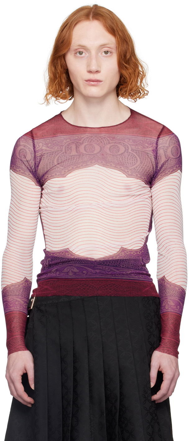 Majice i majice bez rukava Jean Paul Gaultier Gaultier Sheer Long Sleeve T-Shirt Ljubičasta | 24/25-U-TO017-T515-300128