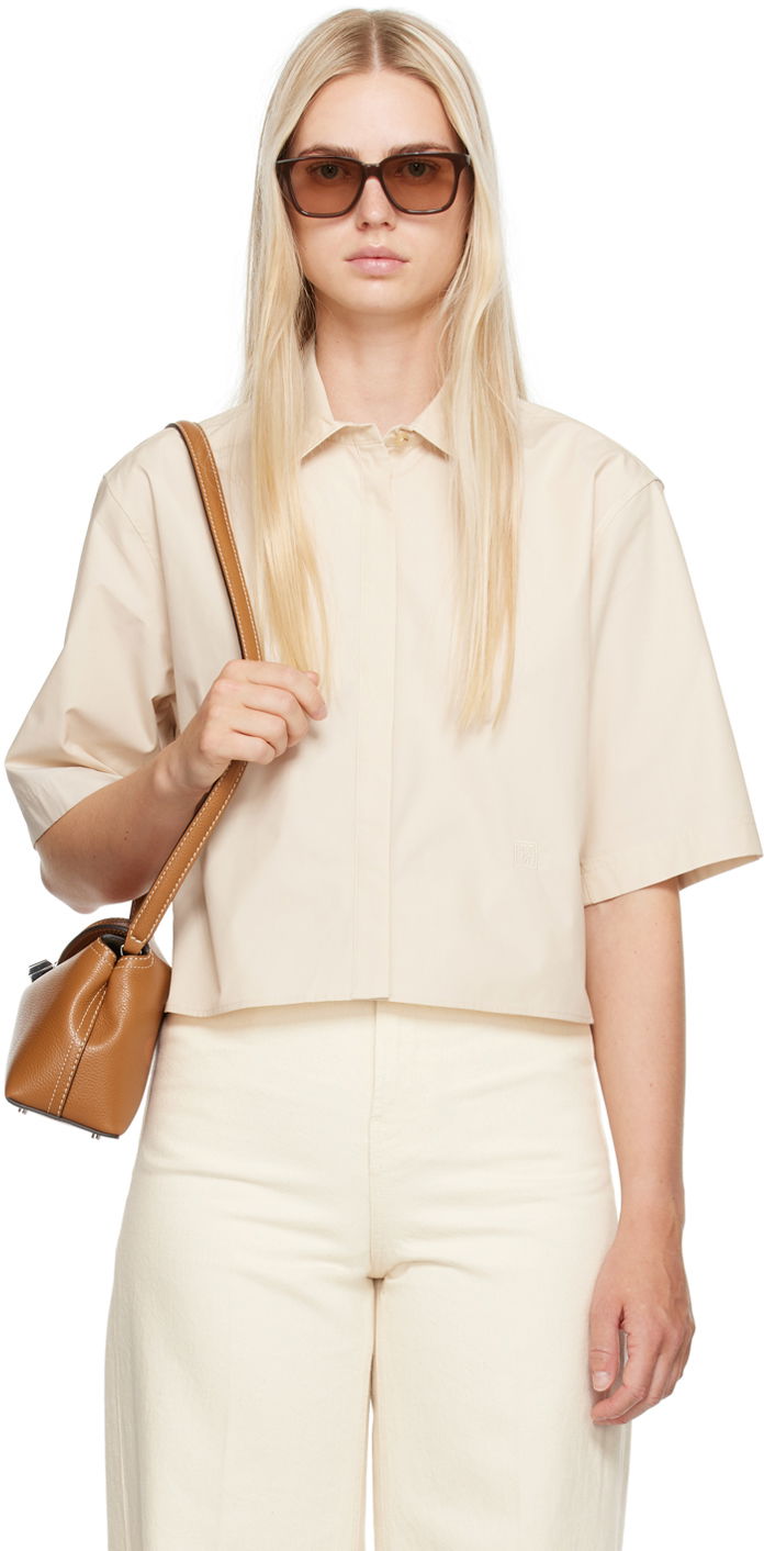 Košulja TOTEME Cropped Shirt Smeđa | 243-WRT0337-FB0217