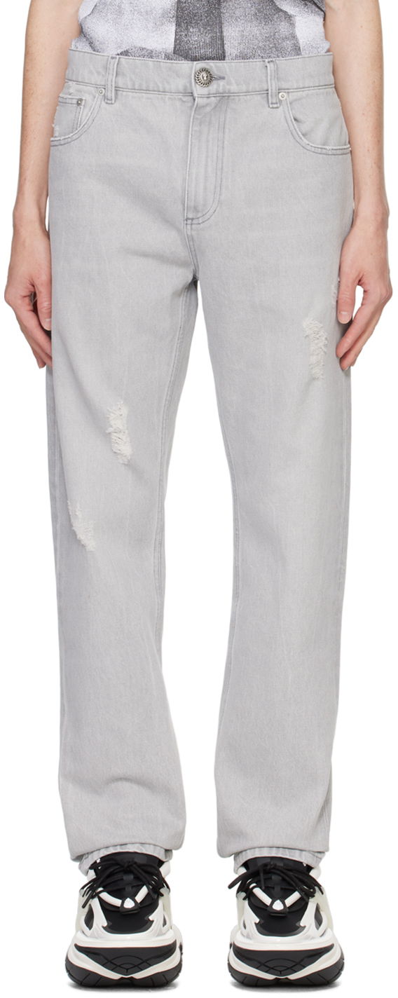 Jeans Balmain Regular Jeans Siva | DH0MI043DF12