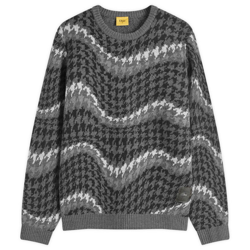 Džemper Dime Houndstooth Knit Sweater Siva | DIMEHO247COA