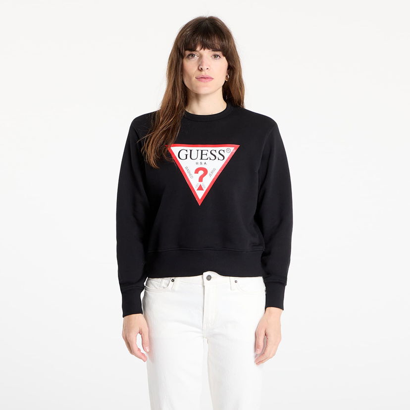 Dukserice GUESS Guess Original Fleece Sweatshirt Crna | W2YQ16KBA11-JBLK