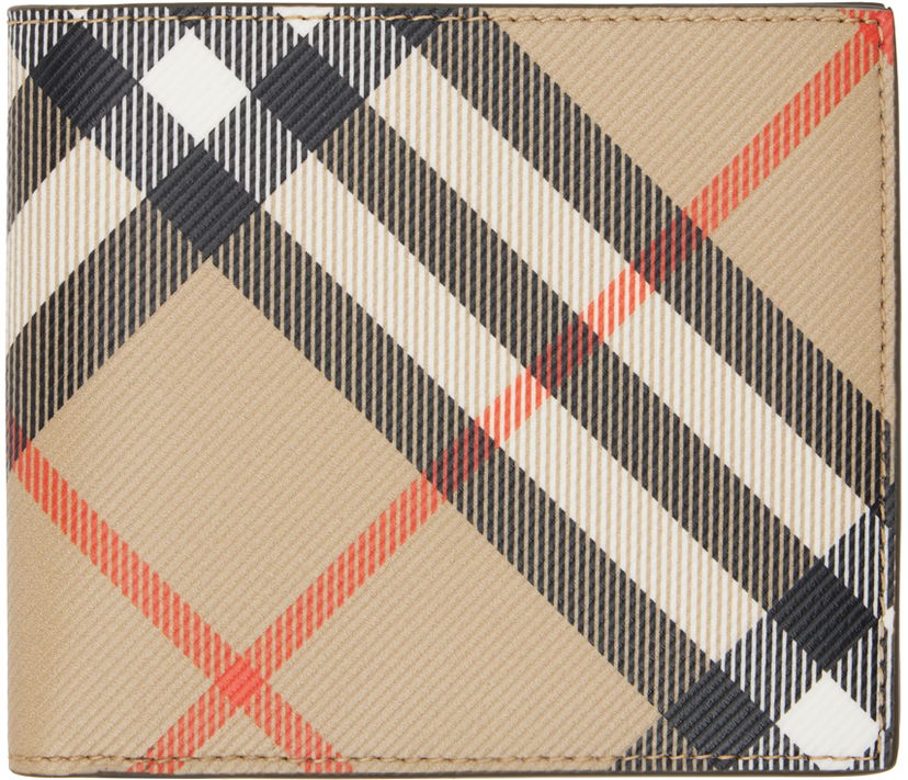 Novčanik Burberry Tan Check Bifold Wallet Bež | 8091926