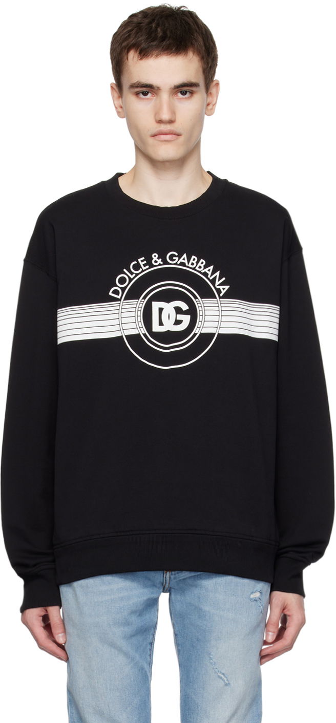 Dukserice Dolce & Gabbana Black Printed Sweatshirt Crna | G9AHSTG7J6C
