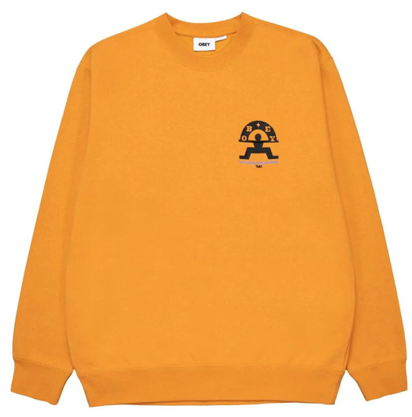Džemper OBEY Obey Haus Musik Crew Sweatshirt Narančasta | 112480135-sdl
