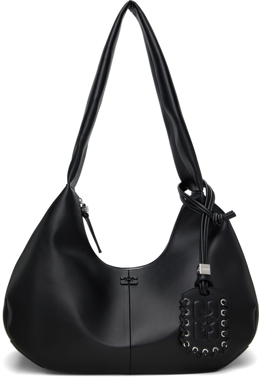 Torba za rame GANNI GANNI Medium Shoulder Bag Crna | A6837