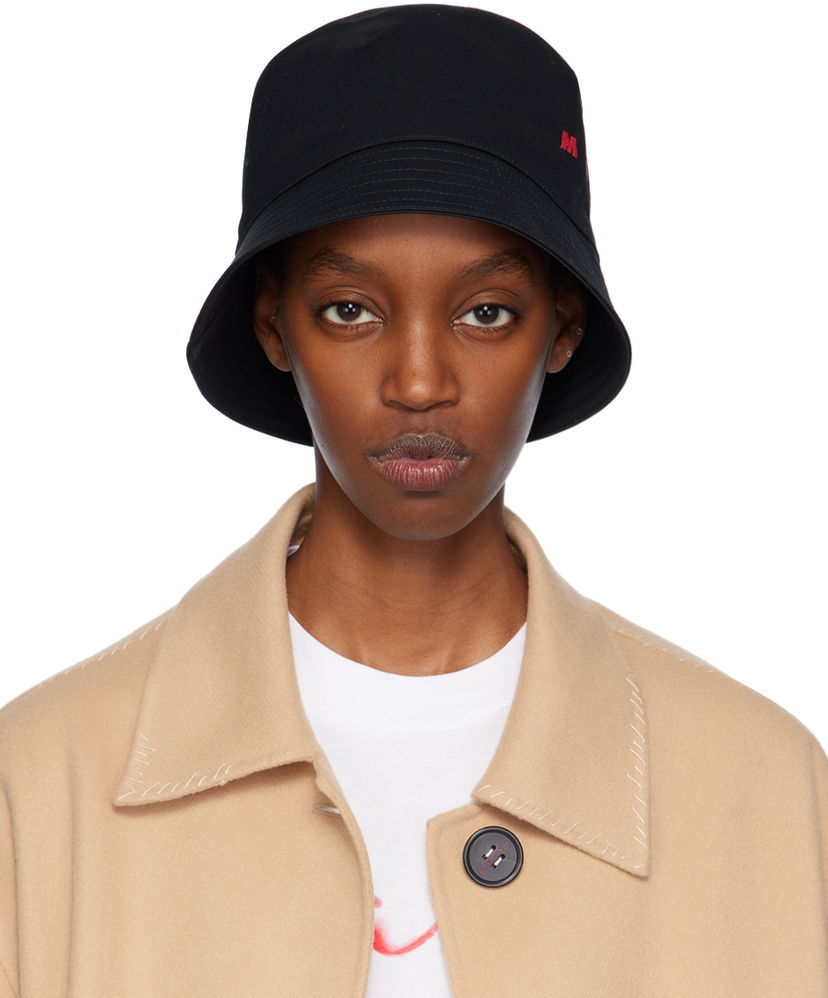 Šešir Marni Embroidered Logo Bucket Hat Crna | CLZC0110S0 UTC311
