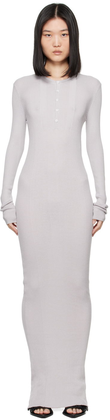 Haljina Ann Demeulemeester Ann Demeulemeester Enza Maxi Dress Siva | 2401-W-KN27-KN035-070