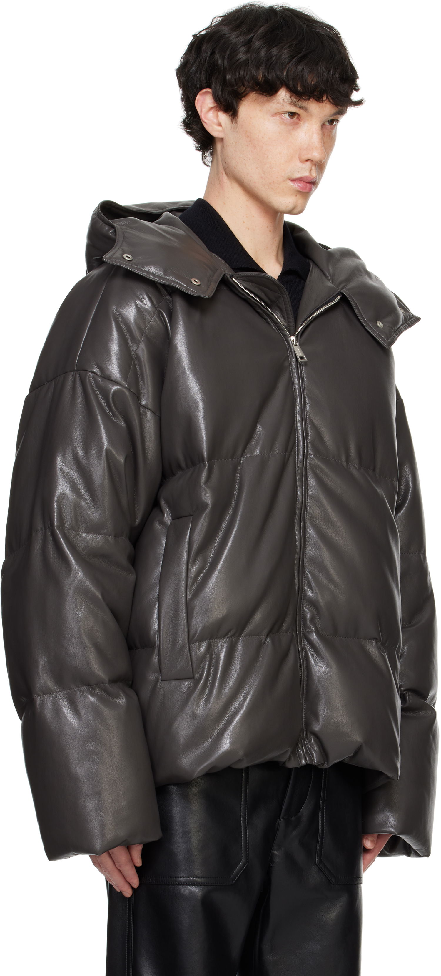 Pernata jakna Nanushka Nanushka Vili Vegan Leather Puffer Jacket Siva | NM24FWJK01769, 1