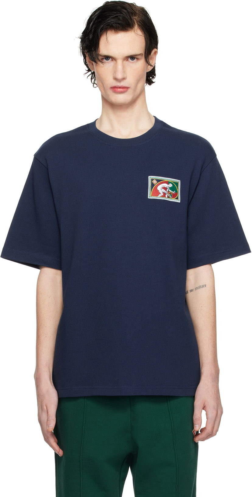 Majica kratkih rukava Casablanca Fibonacci Patch T-Shirt Tamnoplava | MPS25-JTS-027-03