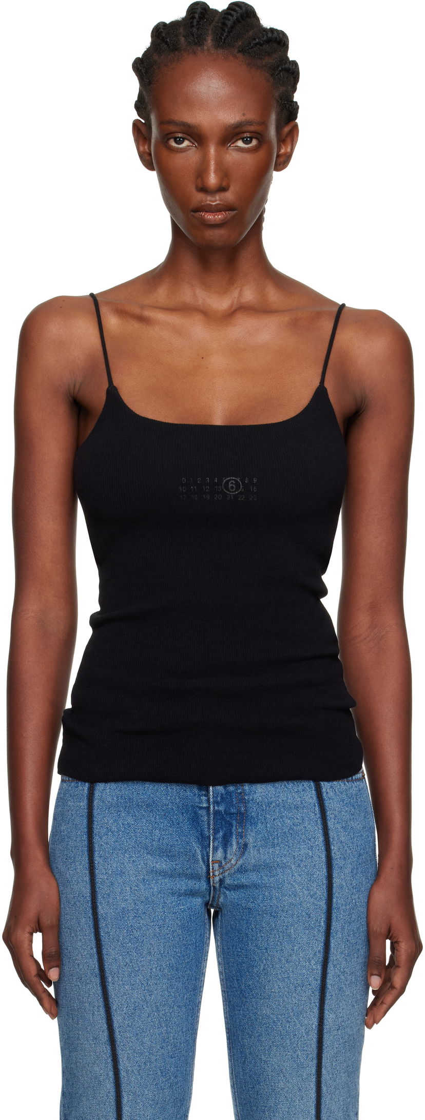 Majica bez rukava Maison Margiela MM6 Maison Margiela Lycra Jersey Tank Top Crna | S52NL0073 M20122