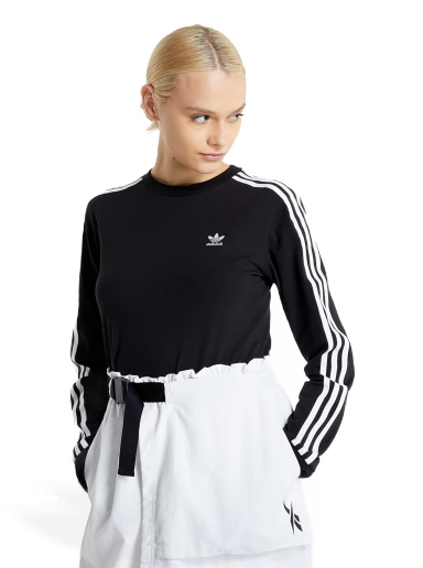 Majica kratkih rukava adidas Originals 3 Stripes Longsleeve W Crna | GN2911