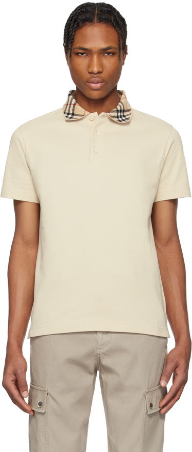 Polo majica Burberry Burberry Check Collar Cotton Polo Bež | 8103864, 0
