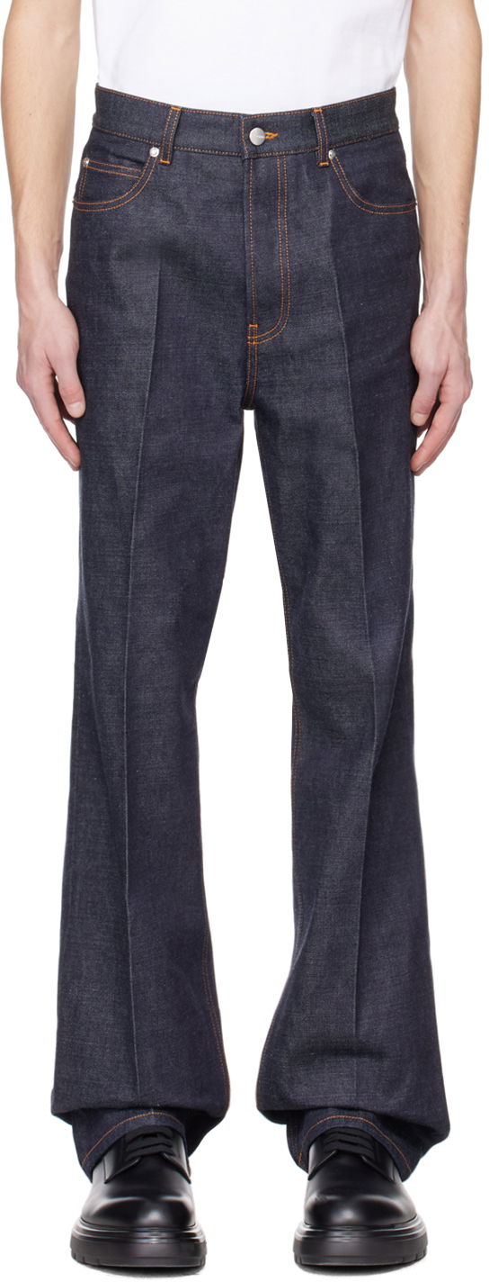 Jeans FERRAGAMO Five-Pocket Indigo Jeans Tamnoplava | 771171