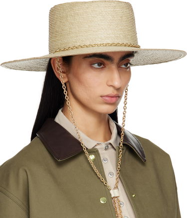 Šešir rag & bone Rag & Bone Jacque Boater Hat with Chain Bež | WJW25SH1017ST17, 1
