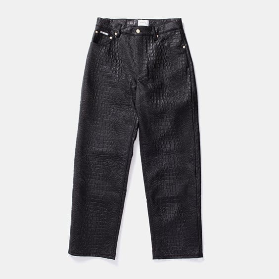 Jeans Eytys Eytys Benz Croc-Embossed Leather Pants Crna | A039037