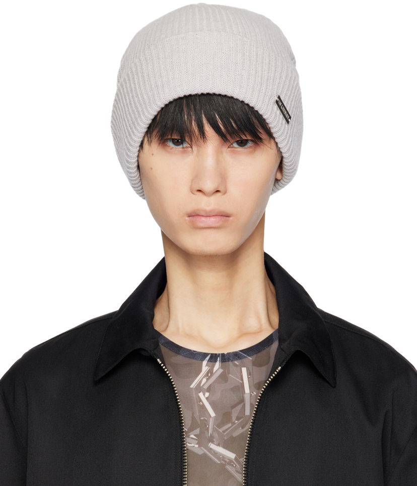 Kapica Han Kjøbenhavn Logo-Appliqued Ribbed Knit Beanie Siva | A-133070