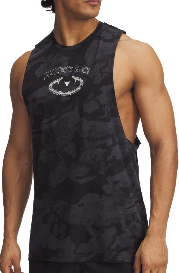 Majica bez rukava Under Armour Project Rock Camo Training Tank Top Crna | 1389978-016