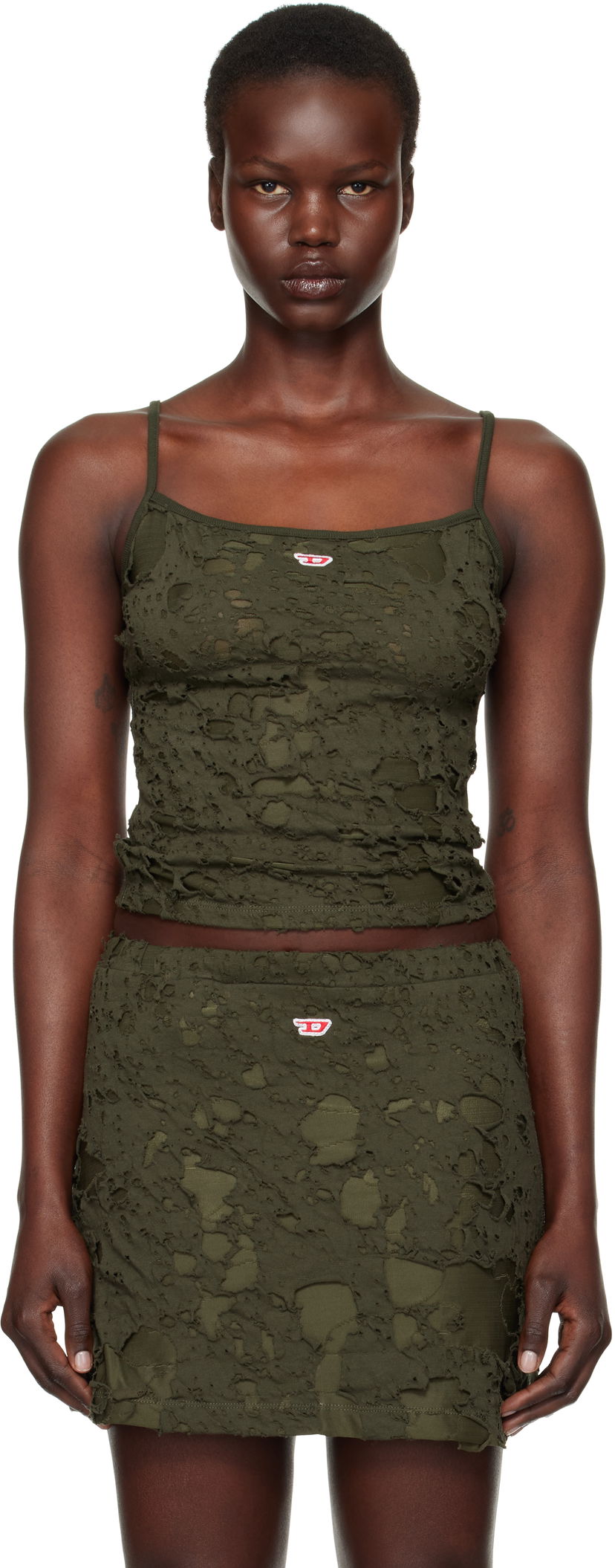 Suknja Diesel Distressed Tank Top Zelena | A14073 0JHAN