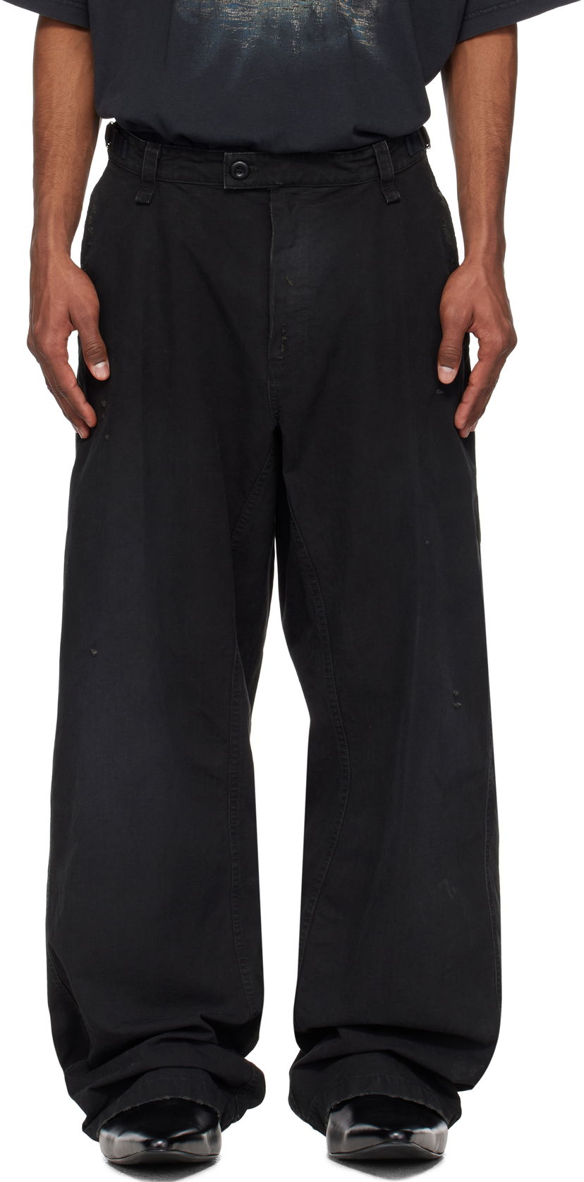 Cargo hlače Balenciaga Balenciaga Minimal Trousers Crna | 824592TQP13