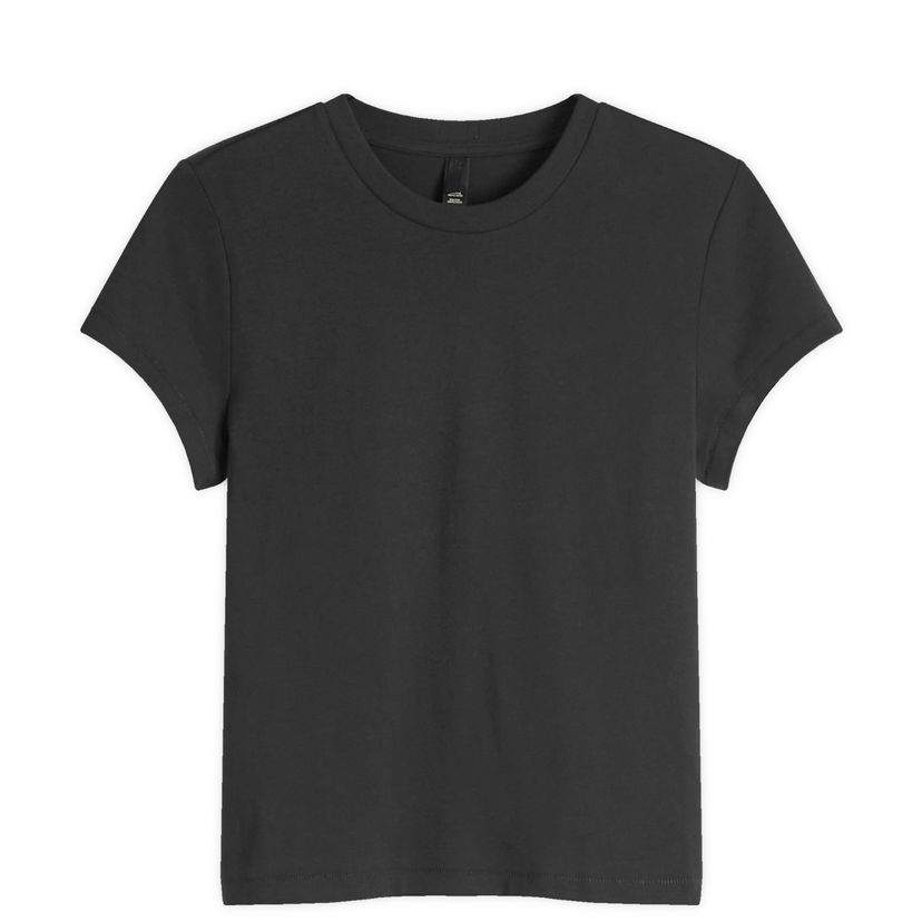 Majica kratkih rukava SKIMS Relaxed Fit Shrunken T-Shirt Crna | SS-STT-6128W-ONYX