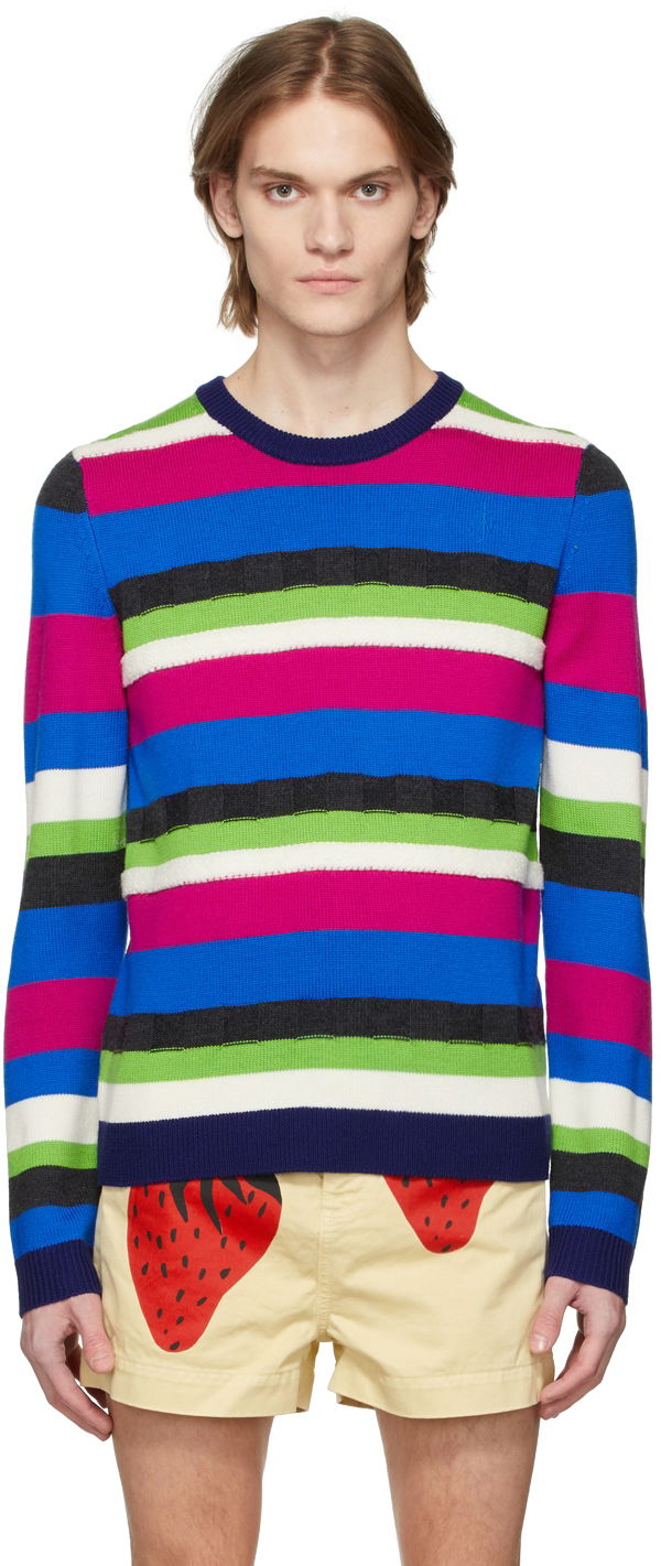 Džemper JW Anderson Striped Merino Wool Sweater Plava | KW0550-YN0008