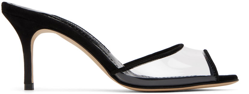 Dodaci Manolo Blahnik Manolo Blahnik Jadifa PVC Heeled Mules Crna | 422-1418