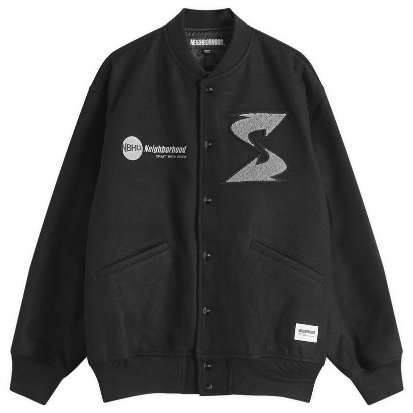 Bomber jakna Neighborhood Black Stadium Jacket Crna | 242SZ49N-JKM01-BLK