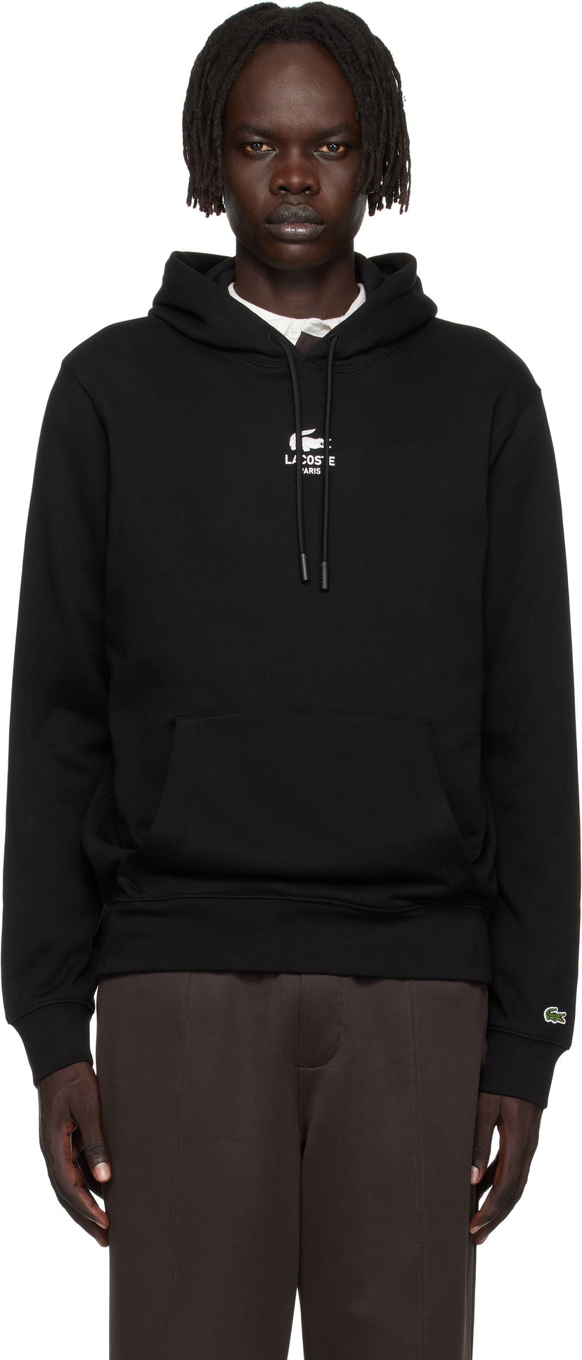Dukserice Lacoste Print Hoodie Crna | SH2740_031