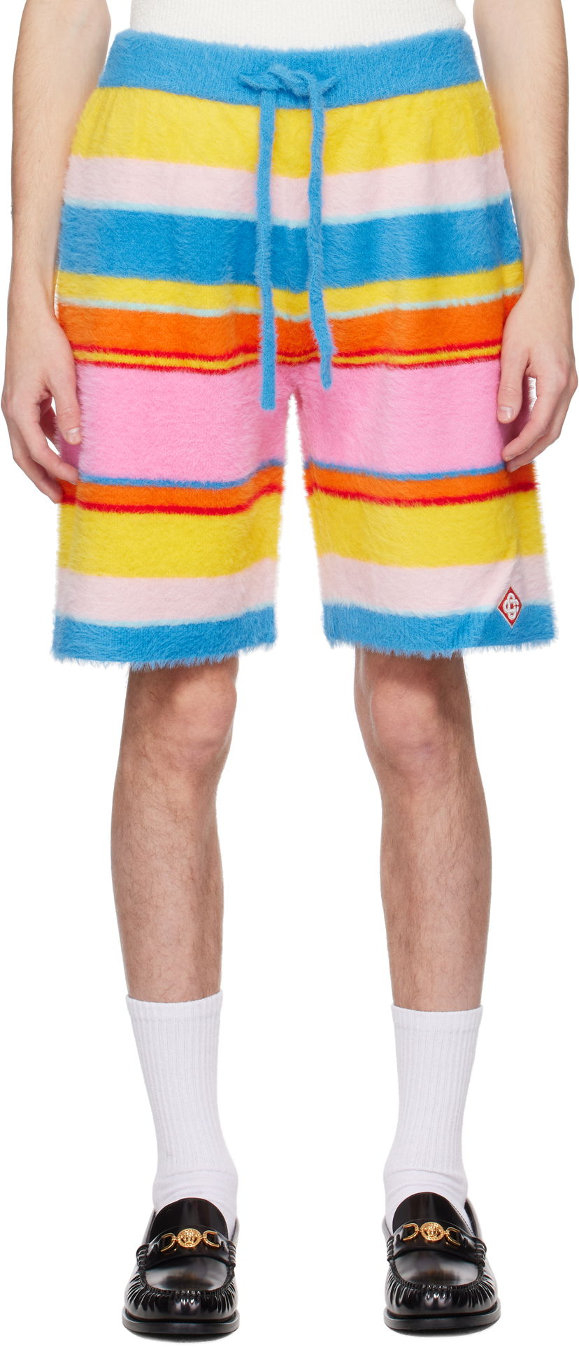 Kratke hlače Casablanca Casablanca Fluffy Stripe Oversized Shorts Višebojno | MS25-KW-905-01